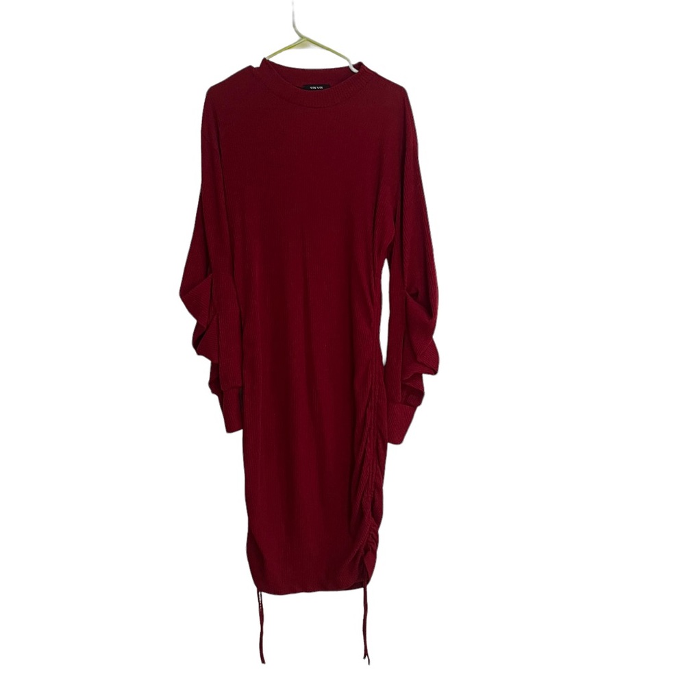 WINWIN long sleeve ribbed drawstring Rouched midi size 3X